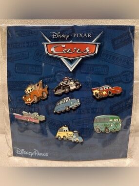 Disney Pin 2014 Disney PIXAR CARS Booster Trading 7 Pin Set NEW Sealed